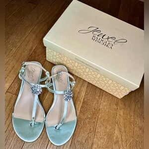 Jewel Badgley Mischka Elegant Blue Sandals